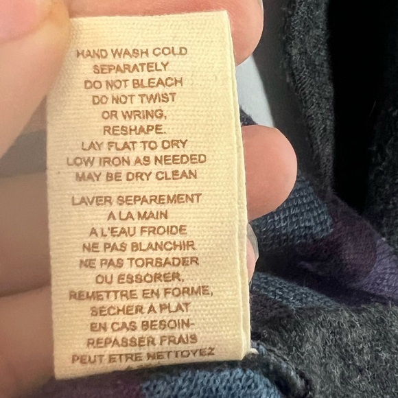 Free People Chevron Stripes Gray w/Purple Long Sleeve Top Small - Picture 6 of 7